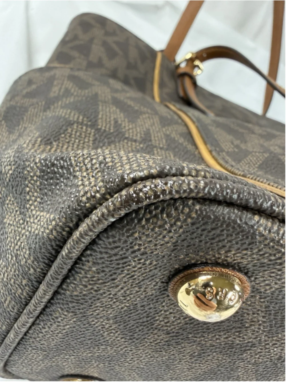 Michael Kors Jet Set East West Medium Tote Brown Signature Logo